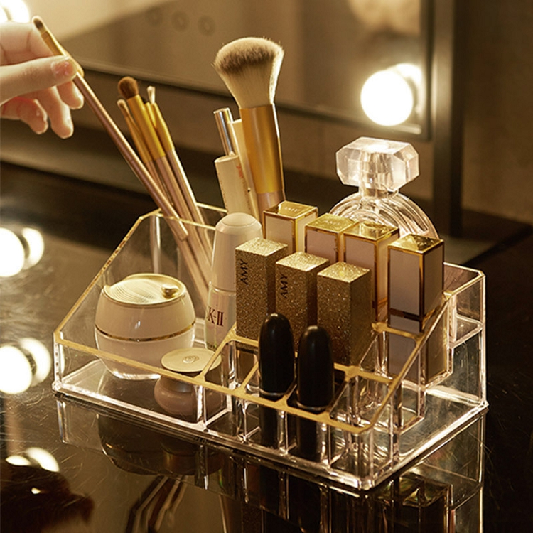 19 New multi-grid transparent makeup box skin care products lipstick storage rack Wish Amazon is popular